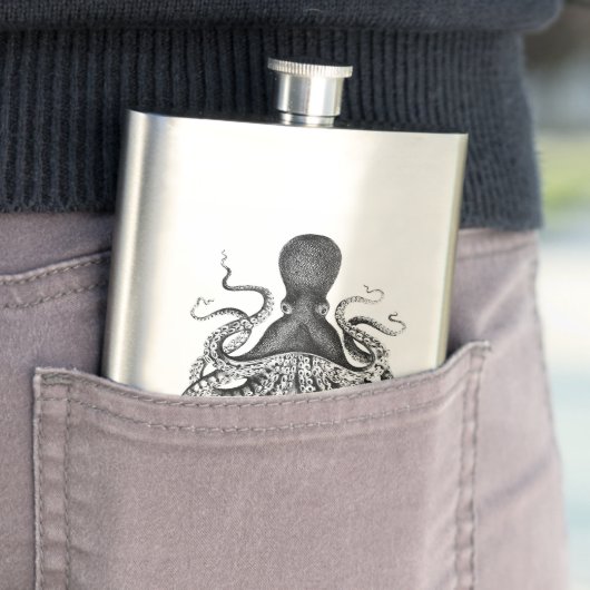 Tintenfisch mit Monogramm-Flasche Flachmann (Beispiel)