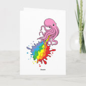 Tintenfisch mit Regenbogen Karte (Rückseite)