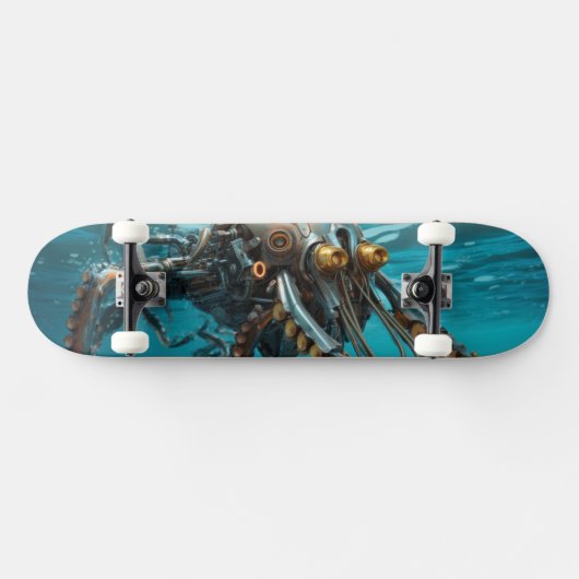 Tintenfisch mit Rüstung aus Stahlstahl Skateboard (Horizontal)