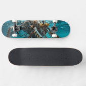 Tintenfisch mit Rüstung aus Stahlstahl Skateboard (Horizontal)