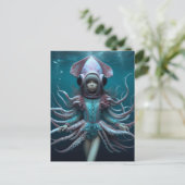 Tintenfisch Mode AI Generated Art Postkarte (Stehend Vorderseite)
