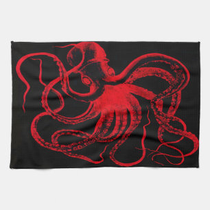 Tintenfisch Nautical Steampunk Vintage Kraken Mons Küchentuch