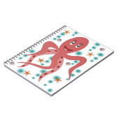 Tintenfisch Octopus Tier Untersee Kraken Meeresleb Notizblock (Linke Seite)