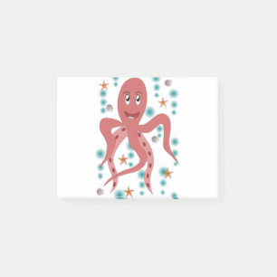 Tintenfisch Octopus Tier Untersee Kraken Meeresleb Post-it Klebezettel