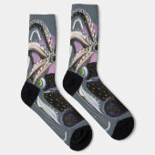 Tintenfisch oder Riesenkalf, Vintage Meeresleben T Socken (Rechts)