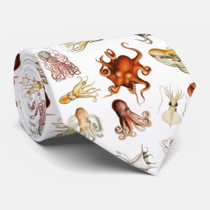 Tintenfisch-Oktopus-Meereslebewesen Wasserfarben Krawatte