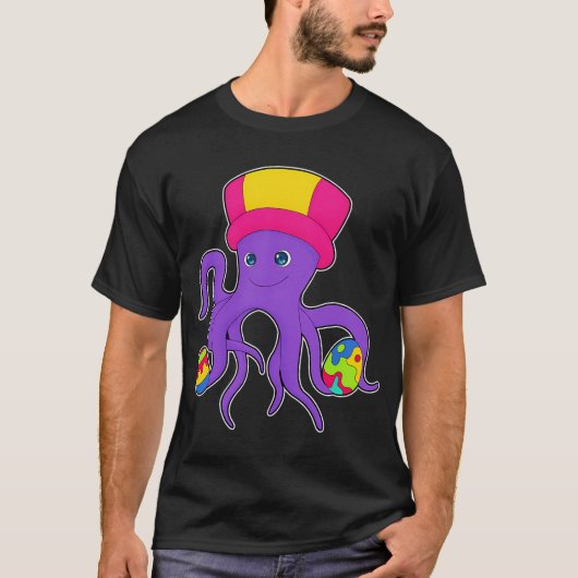 Tintenfisch Ostern Ostereier T-Shirt (Vorderseite)