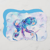 Tintenfisch-Pastellfisch Feiertagskarte (Vorne/Hinten)