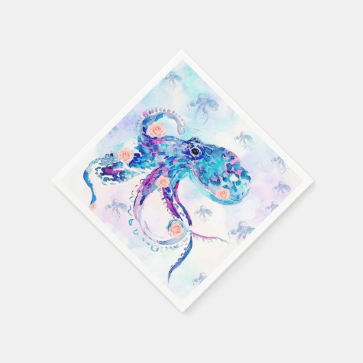 Tintenfisch-Pastellfisch Serviette (Ecke)