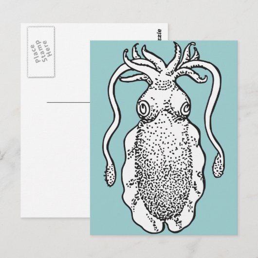 Tintenfisch Postkarte (Vorne/Hinten)