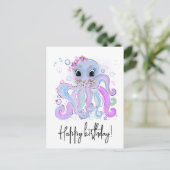 Tintenfisch Postkarte (Stehend Vorderseite)