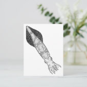Tintenfisch Postkarte (Stehend Vorderseite)