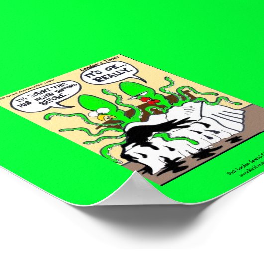 Tintenfisch Premanisation Ejaculation Funny Poster (Ecke)