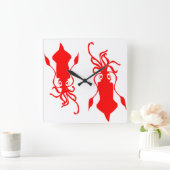 Tintenfisch Quadratische Wanduhr (Zuhause)