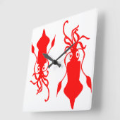 Tintenfisch Quadratische Wanduhr (Winkel)