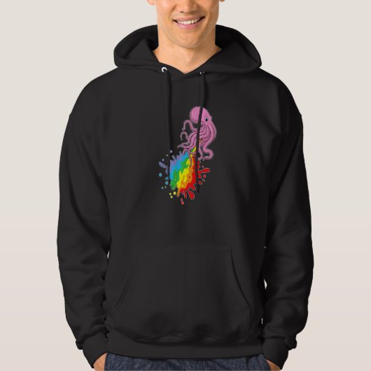 Tintenfisch Regenbogen Hoodie (Vorderseite)