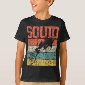 Tintenfisch Retro Vintager Meeresbiologe T-Shirt (Vorderseite)