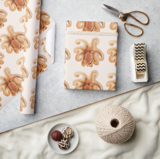 Tintenfisch Salutii, Vintage Meeresaquarien-Tiere Geschenkpapier (Kunsthandwerk)