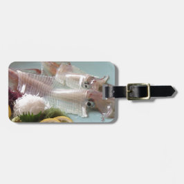 Tintenfisch Sashimi Japanisches Essen zum Mittages Gepäckanhänger