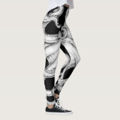 Tintenfisch Schwarz-Weiß Leggings (Rechts)