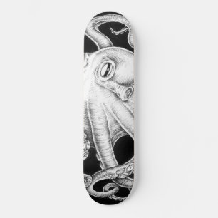 Tintenfisch Schwarz-Weiß Skateboard