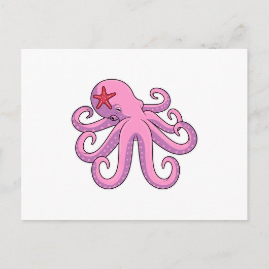 Tintenfisch Seestern Postkarte (Vorderseite)