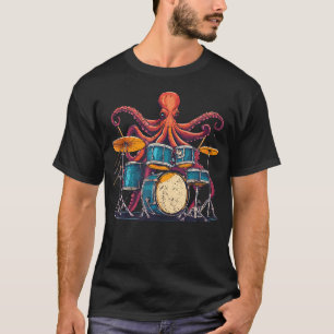 Tintenfisch spielt Schlagzeug I Schlagzeuger Schla T-Shirt