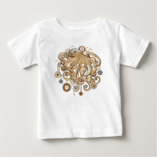 Tintenfisch Steampunk Retro Mechanische Fantasie Baby T-shirt