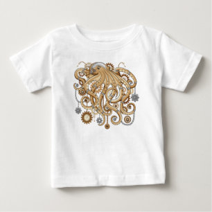 Tintenfisch Steampunk Retro Mechanische Fantasie Baby T-shirt