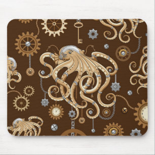 Tintenfisch Steampunk Retro Mechanische Fantasie Mousepad
