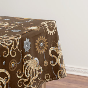Tintenfisch Steampunk Retro Mechanische Fantasie Tischdecke