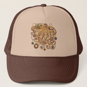 Tintenfisch Steampunk Retro Mechanische Fantasie Truckerkappe