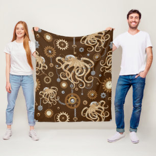 Tintenfisch Steampunk Retro Mechanische Fantasy Fleecedecke