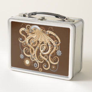 Tintenfisch Steampunk Retro Mechanische Fantasy Metall Brotdose