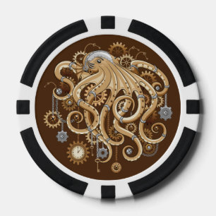Tintenfisch Steampunk Retro Mechanische Fantasy Pokerchips