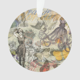 Tintenfisch Strand Antike Küsten Steampunk Ornament