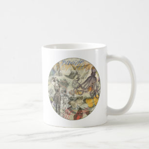 Tintenfisch-Strand Antique Küsten-Steampunk Kaffeetasse