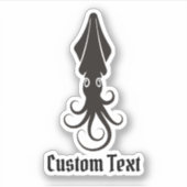 Tintenfisch-Symbol schwarz Aufkleber (Vorderseite)