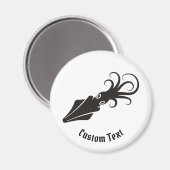 Tintenfisch-Symbol Schwarz Magnet (Vorderseite/Rückseite)