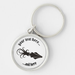 Tintenfisch-Symbol Schwarz Schlüsselanhänger