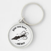 Tintenfisch-Symbol Schwarz Schlüsselanhänger (Vorne)