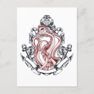 Tintenfisch Tentacles out Mirror Lovecraftian Horr Postkarte