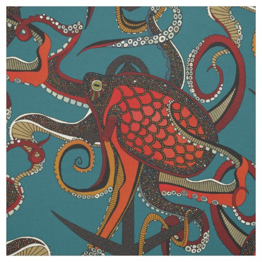 Tintenfisch-Tinte Teal Stoff (Muster)