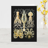 Tintenfisch u. Krake Karte (Gelbe Blume)