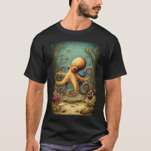 Tintenfisch umgeben von Meereslebewesen T-Shirt