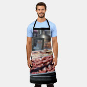 Tintenfisch und Oktopus Kabobs - Lebensmittelfotog Schürze (Getragen)