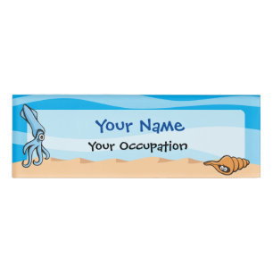 Tintenfisch und Triton Muschel Namenschild