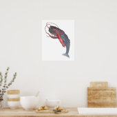 Tintenfisch und Whale Aquarell Kunst drucken Poster (Küche)
