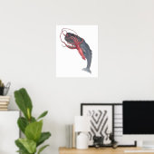 Tintenfisch und Whale Aquarell Kunst drucken Poster (Heimbüro)
