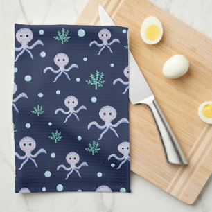 Tintenfisch unter dem Meer Kinder Muster Geschirrtuch